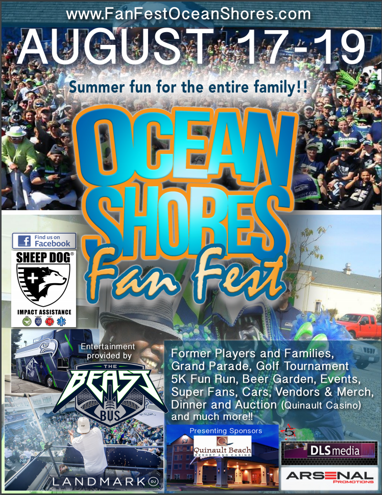 2018 flyer for 12's Fan Fest and Beach Party
