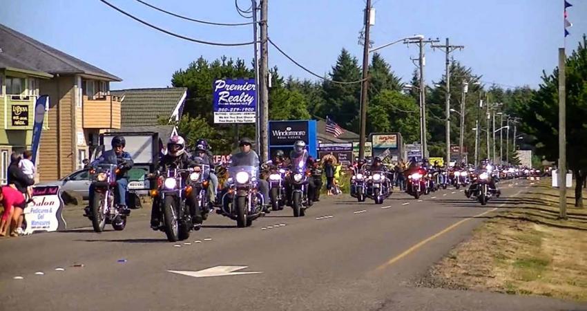 Ocean Shores motorcycle parade.