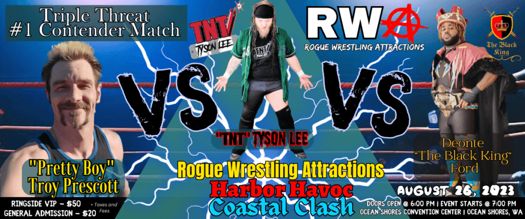 Rogue Wrestling Attractions Harbor Havoc Coastal Clash banner.